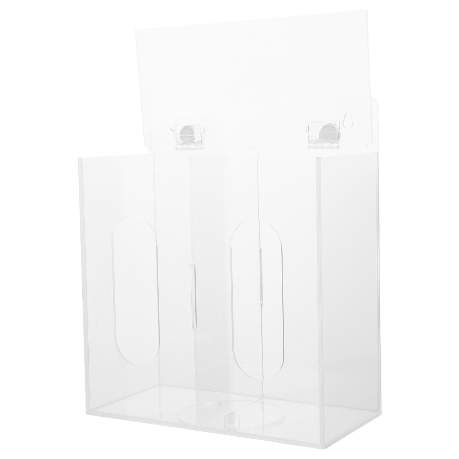 Face Mask Storage Box - Klare Acryl-Masken-Aufbewahrungsbox mit Doppelfach, staubdichtem Deckel,