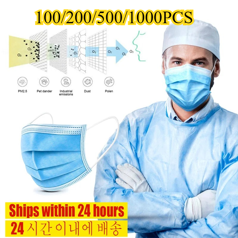 3-lagige Einweg-Gesichtsmaske  – Disposable Mask Blue Bewertung und Preis